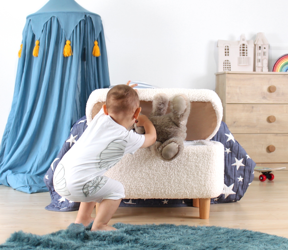 Yomme Çocuk Sandıklı Puf - Beyaz