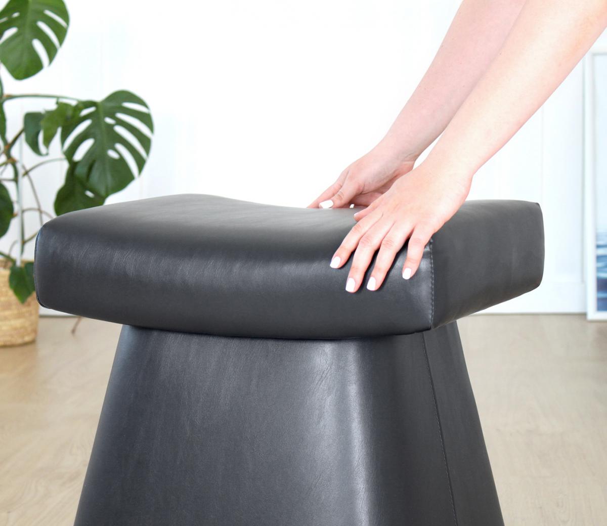 Dambert Deri Puf - Siyah