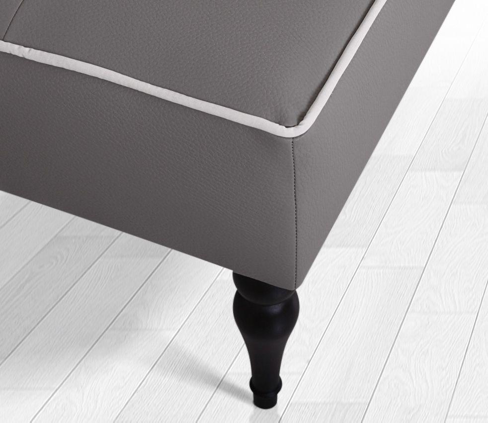 Lungo Deri Bench Puf - Gri