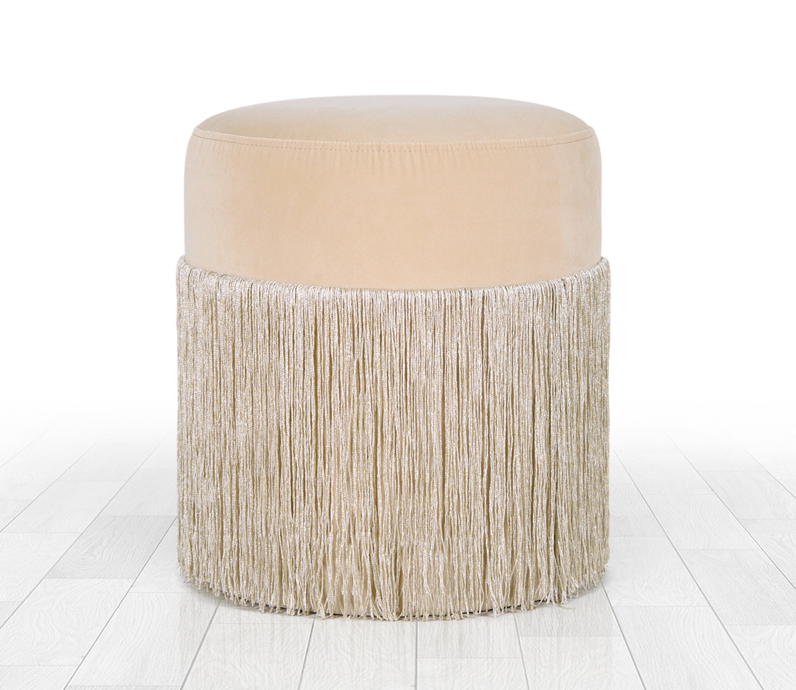 Merkür Püsküllü Puf - Krem