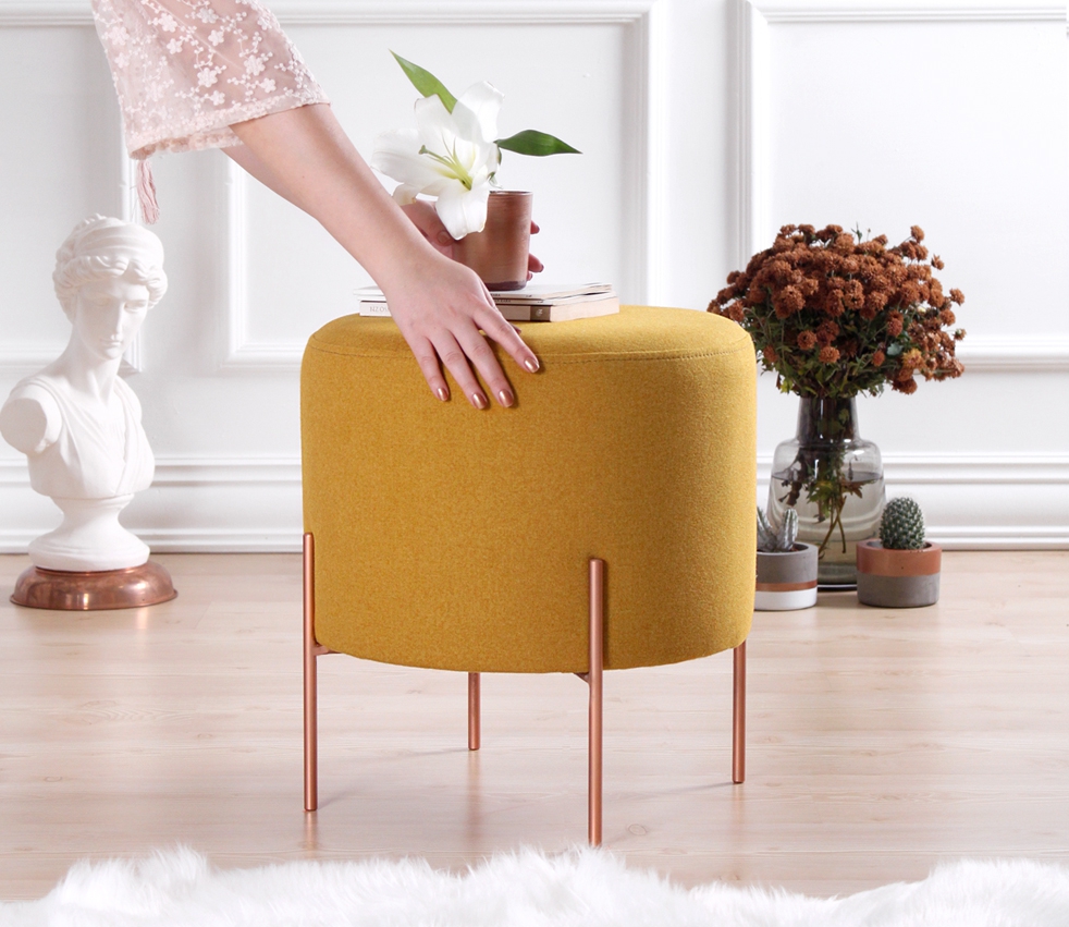 Copper Puf - Yuvarlak Hardal