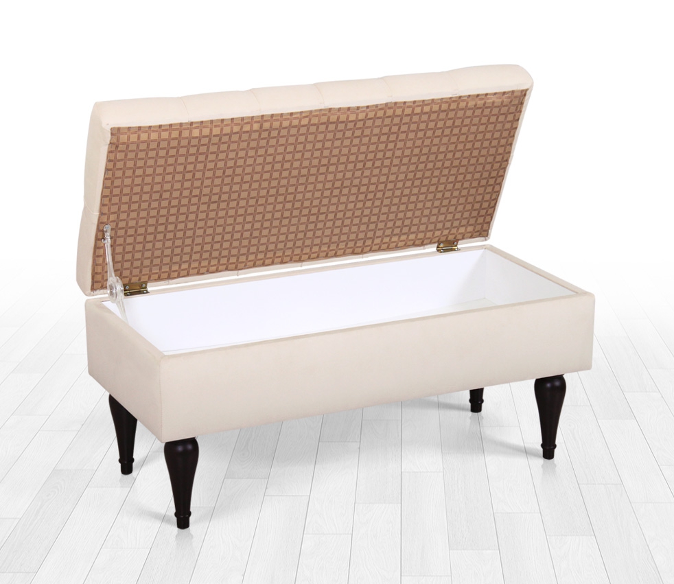 Maye Sandıklı Puf - Krem