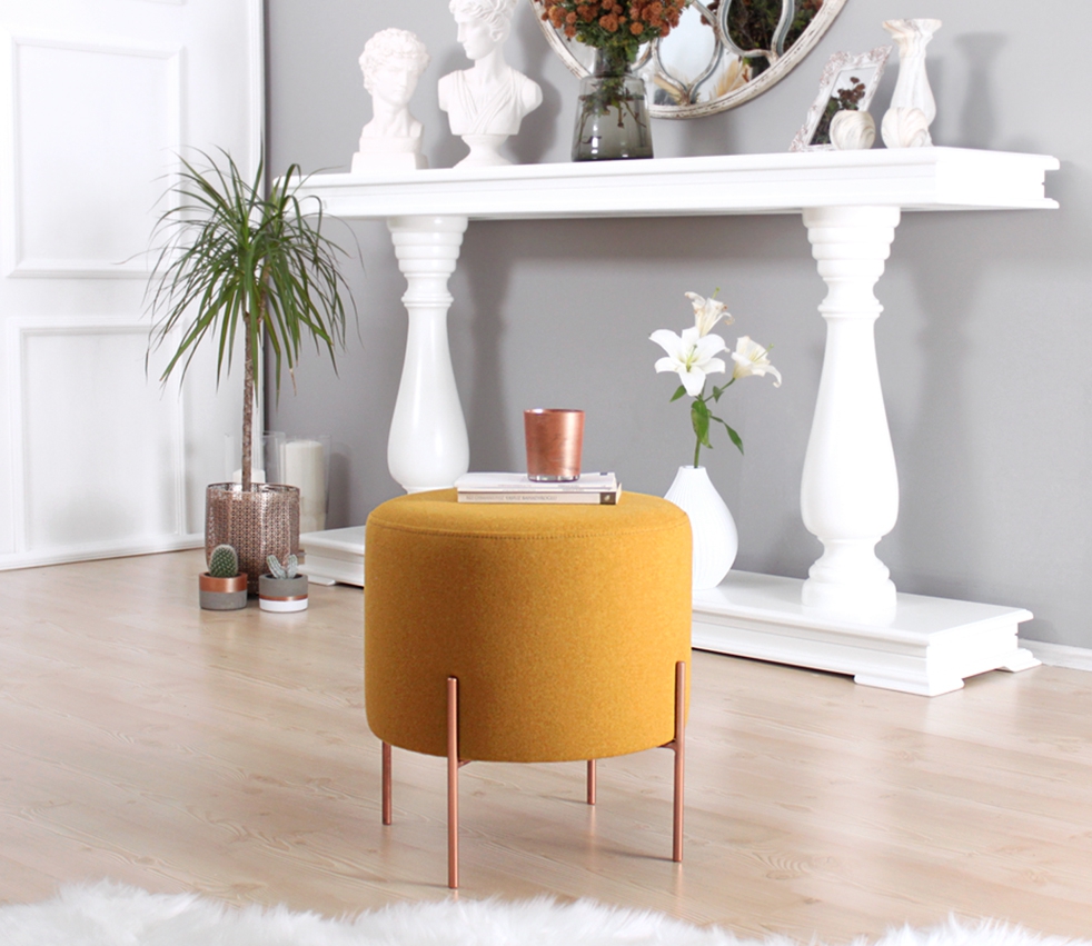 Copper Puf - Yuvarlak Hardal