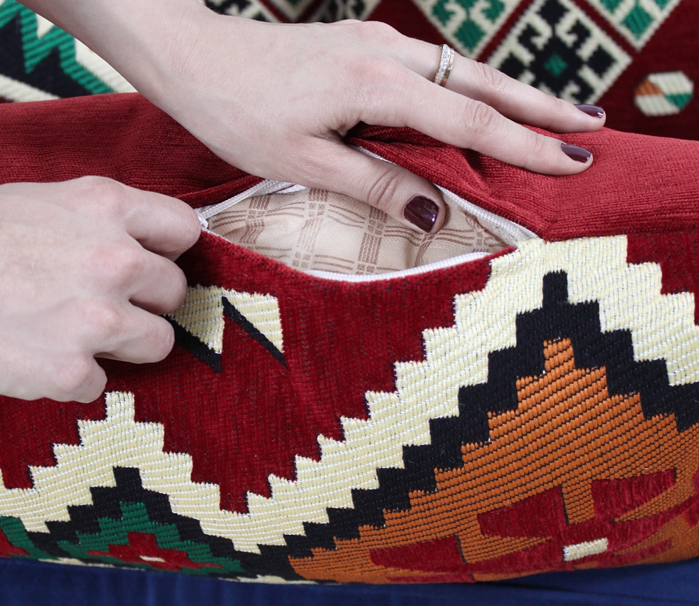 Esmeli Kilim Şeker Kırlent - Frigya