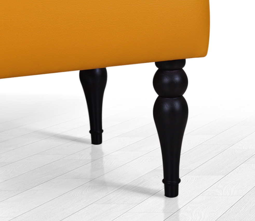 Lungo Deri Bench Puf - Turuncu