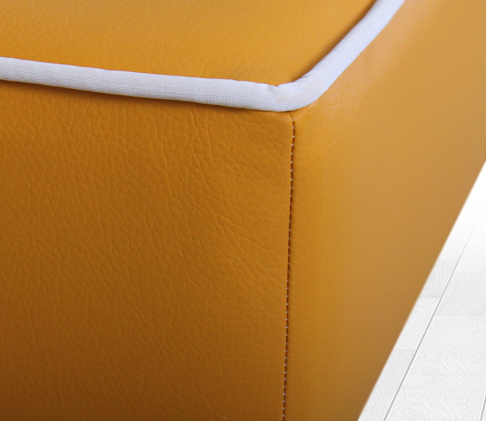 Lungo Deri Bench Puf - Turuncu