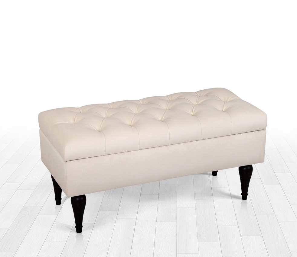 Maye Sandıklı Puf - Krem