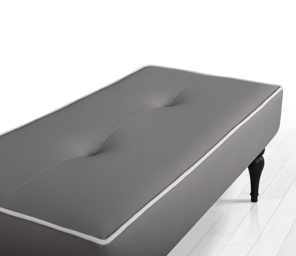 Lungo Deri Bench Puf - Gri