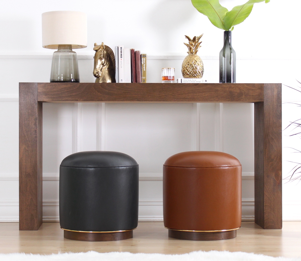 Milotte Deri Puf - Taba