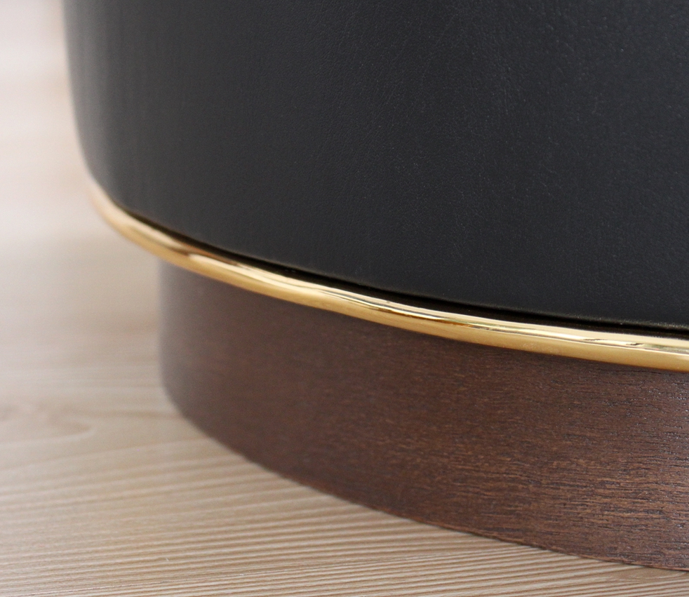 Milotte Deri Puf - Siyah