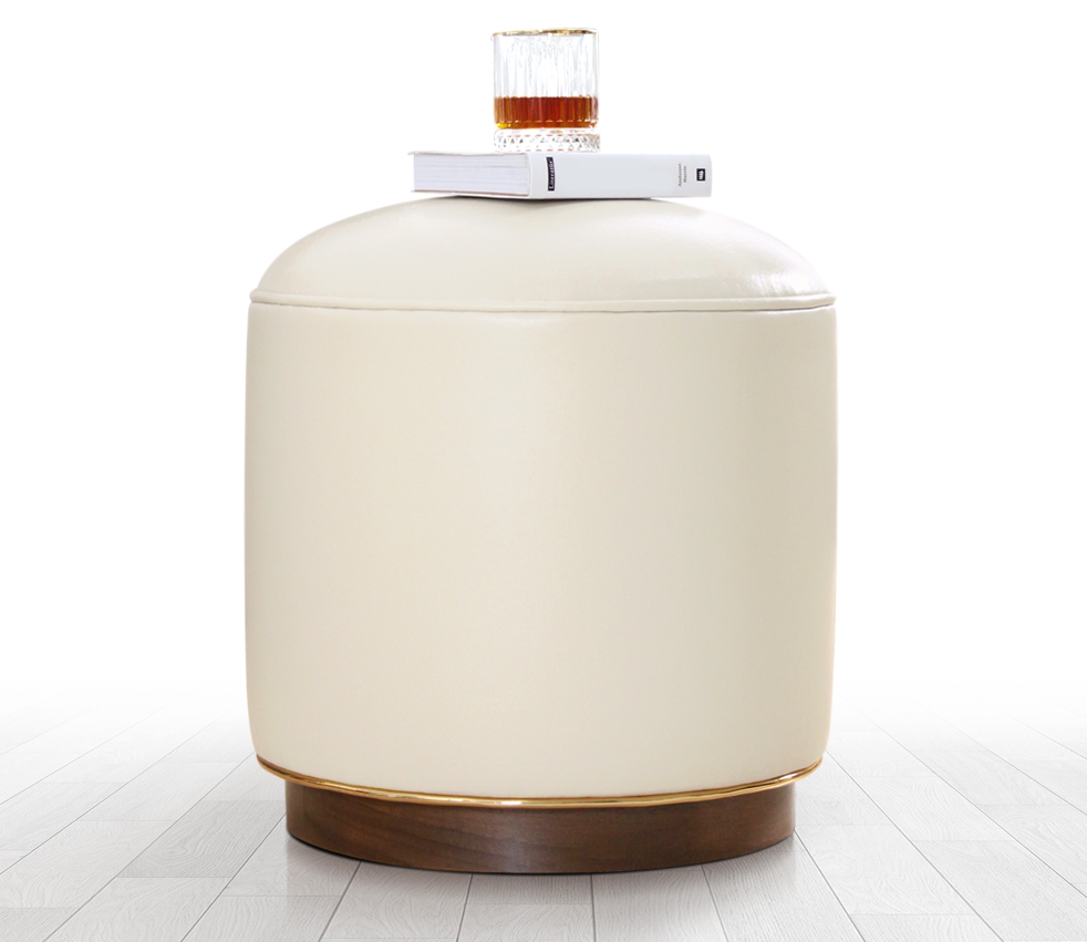 Milotte Deri Puf - Krem