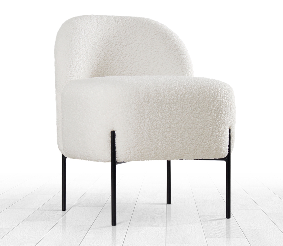 Cliny Kürk Puf - Siyah Ayak