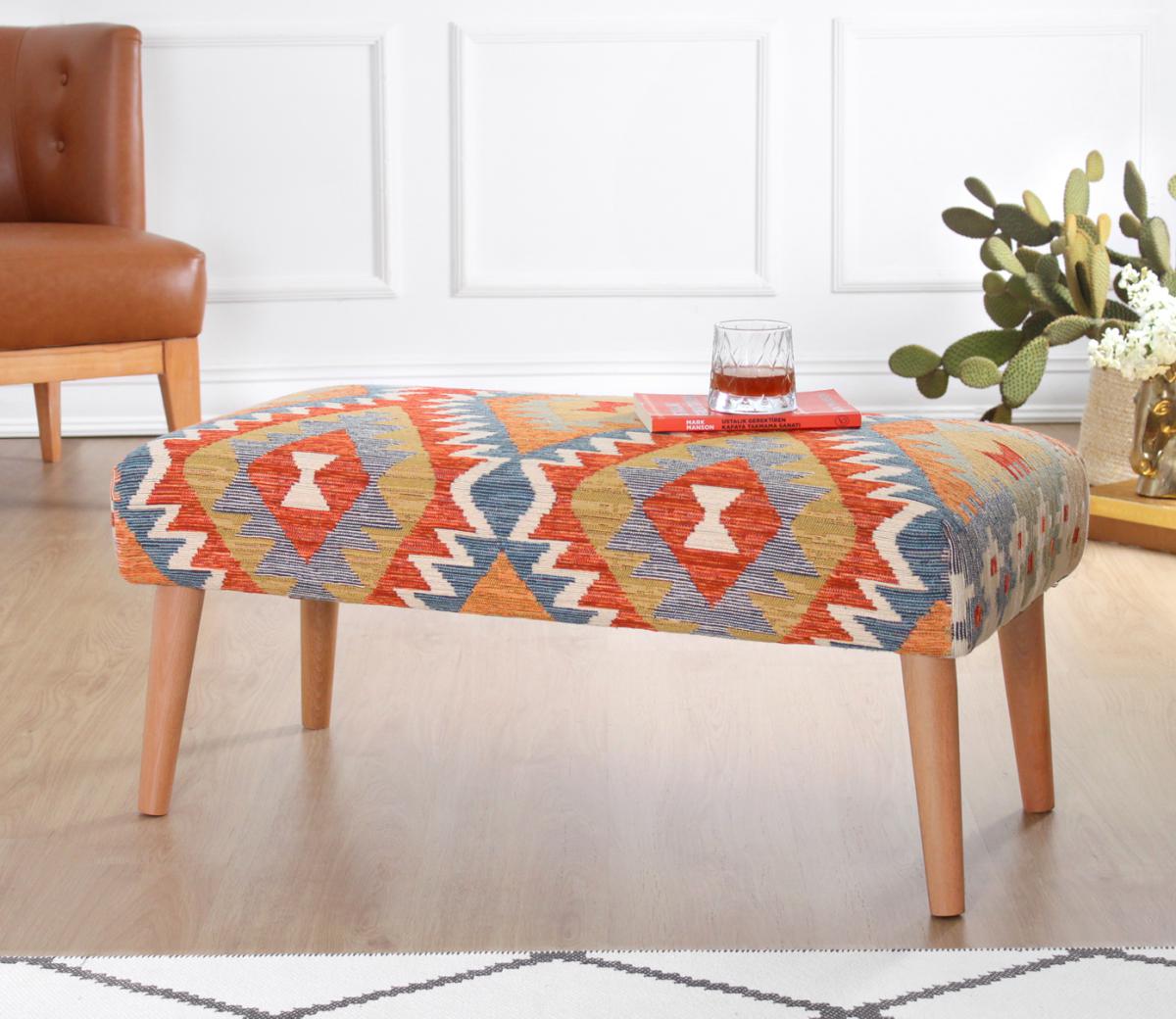 Beshir Kilim Bench Puf - Rumi