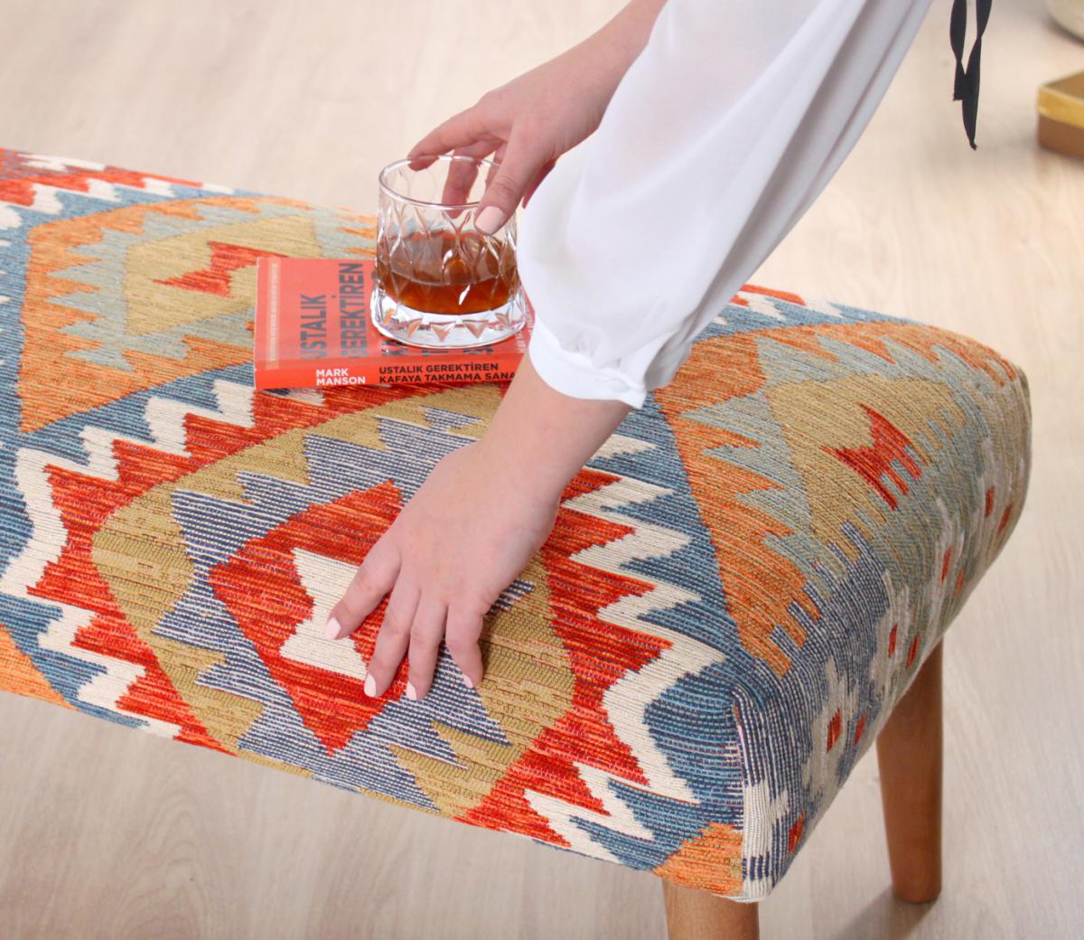 Beshir Kilim Bench Puf - Rumi