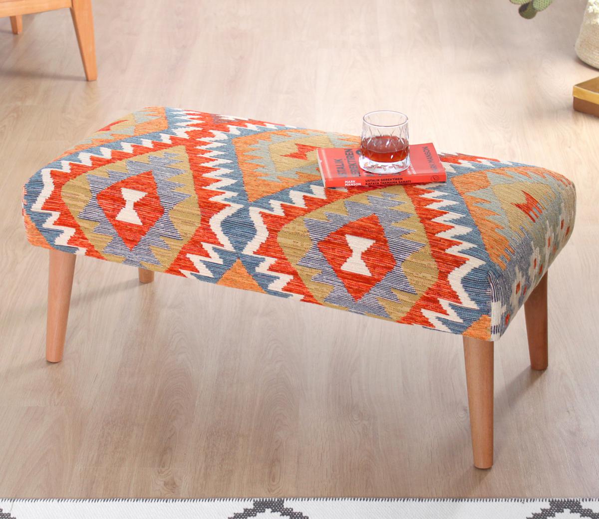 Beshir Kilim Bench Puf - Rumi