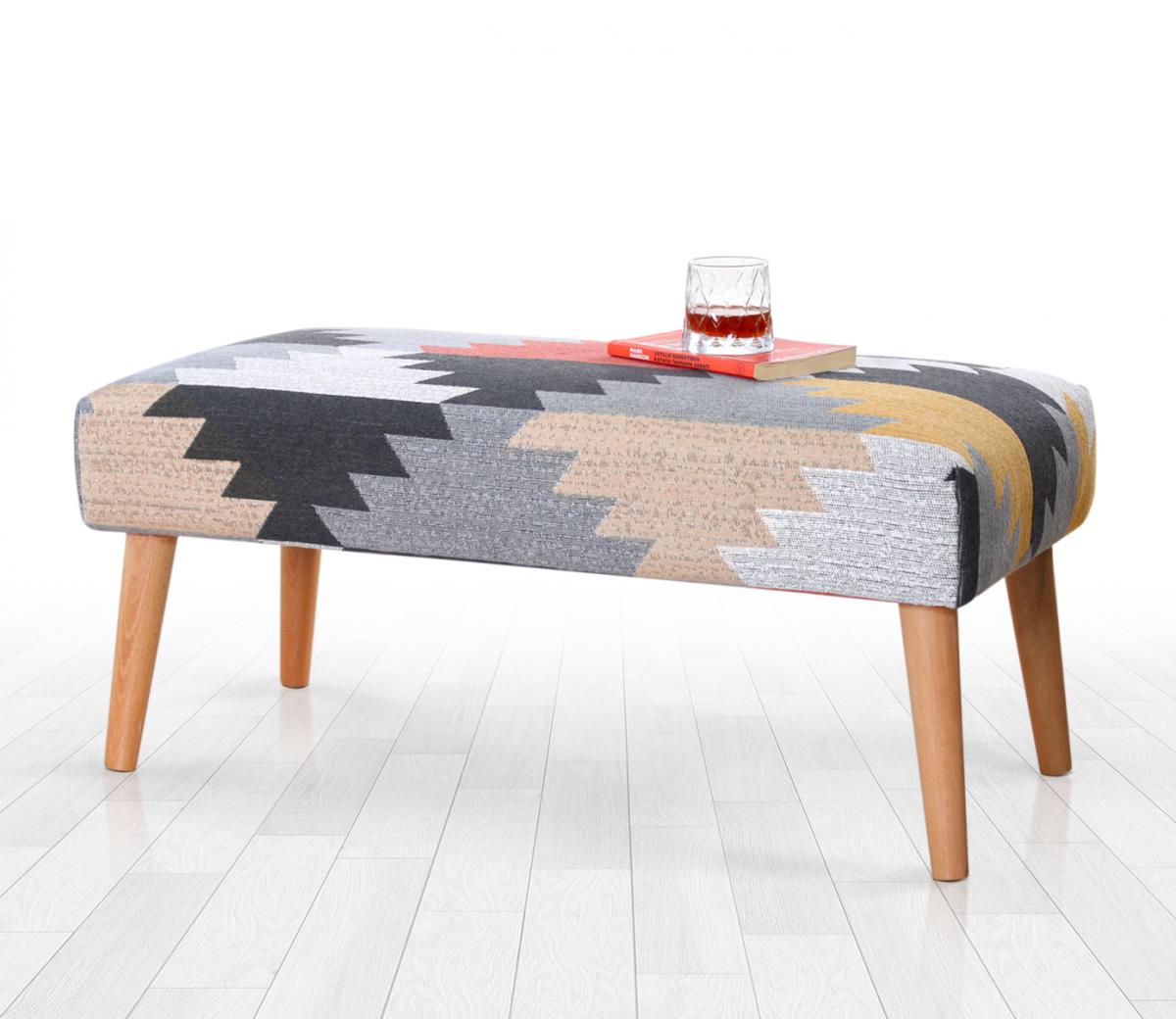 Beshir Kilim Bench Puf - Yaprak