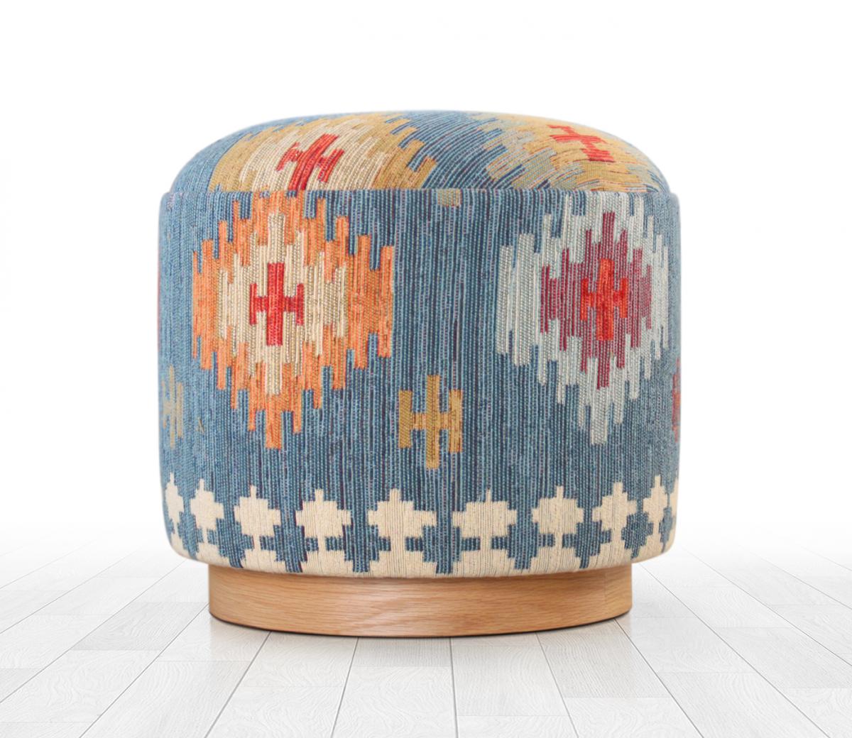 Ferruz Kilim Puf - Mavi