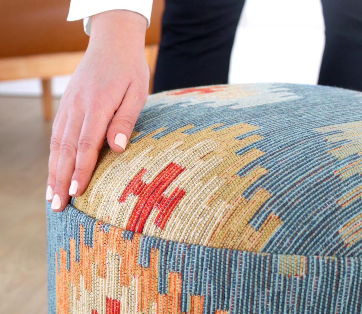 Ferruz Kilim Puf - Mavi