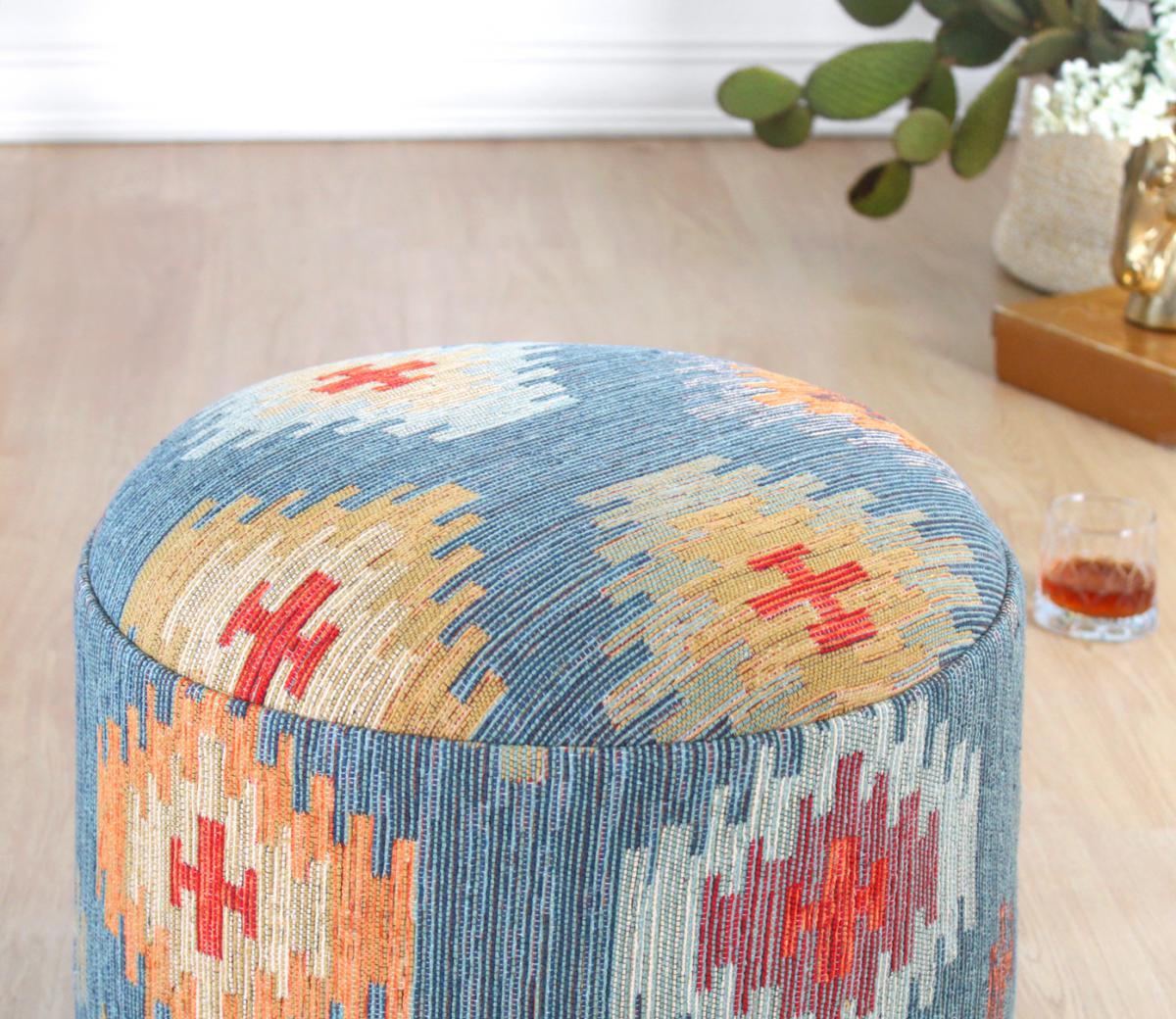 Ferruz Kilim Puf - Mavi