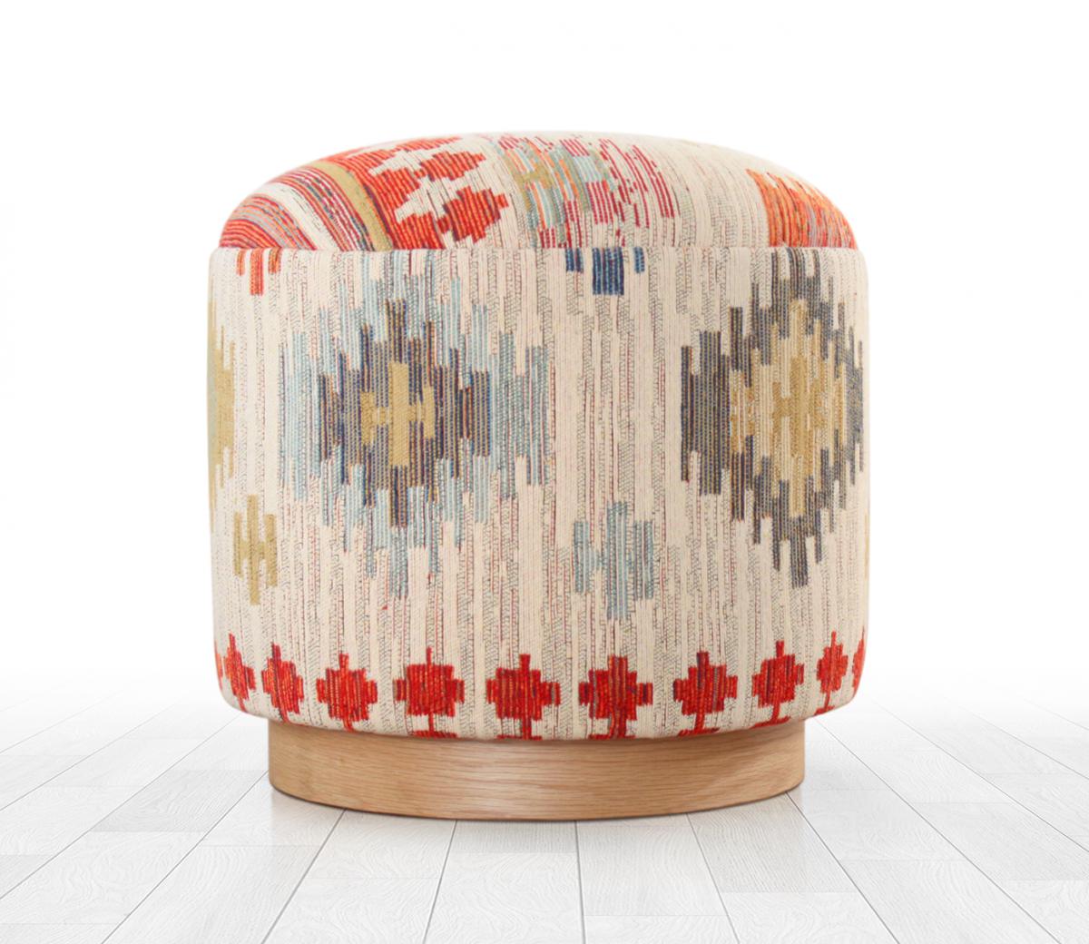 Ferruz Kilim Puf - Krem