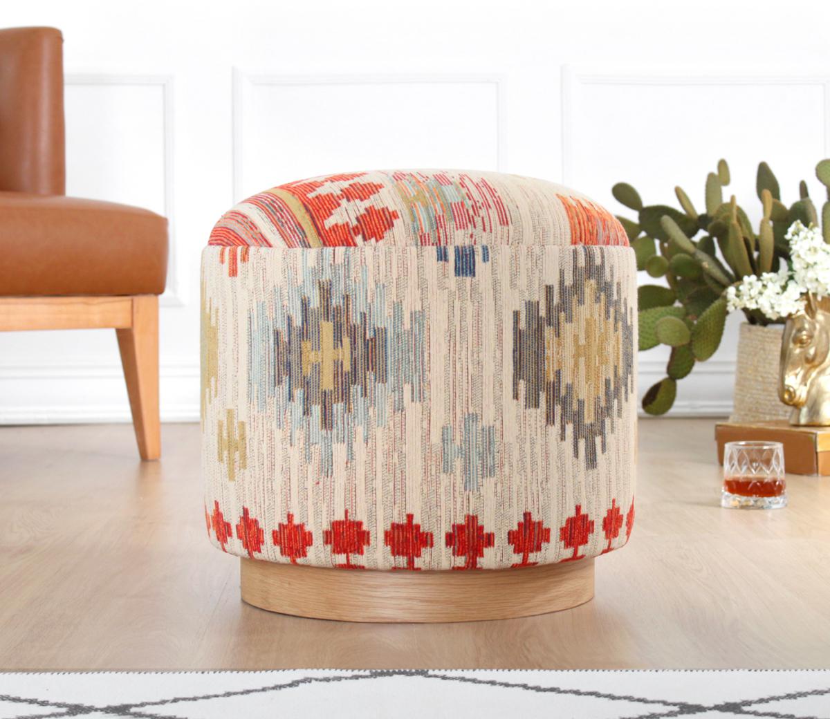 Ferruz Kilim Puf - Krem