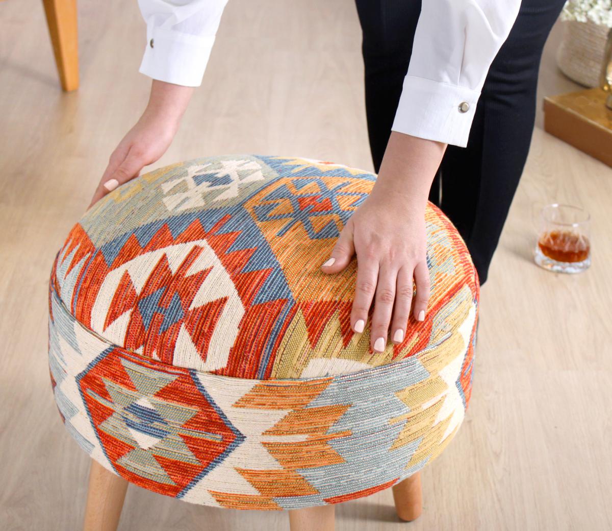 Sefian Kilim Puf - Rustik